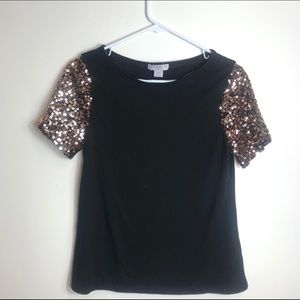 Black & Gold Sequins Cotton On Top Size Small